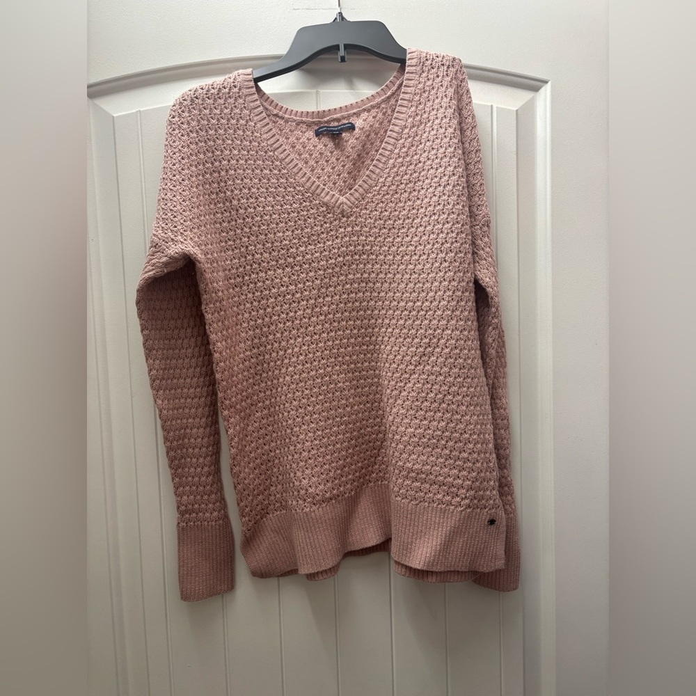American Eagle Outfitters Women's V-Neck Sweater - Dusty Rose